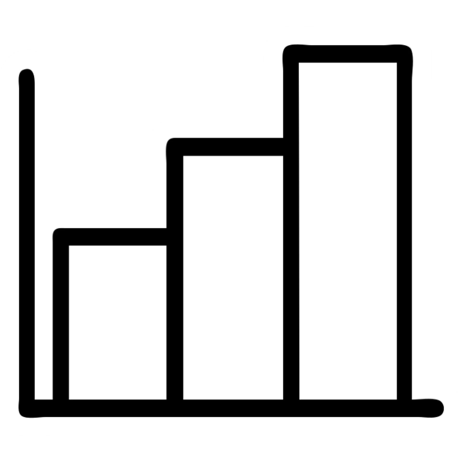 minimalistic bar graph with green, gold, and white color scheme, clean lines, different bar heights, no background sticker