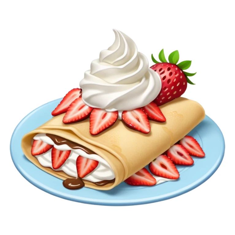 strawberry nutella crepe with whipped cream sticker