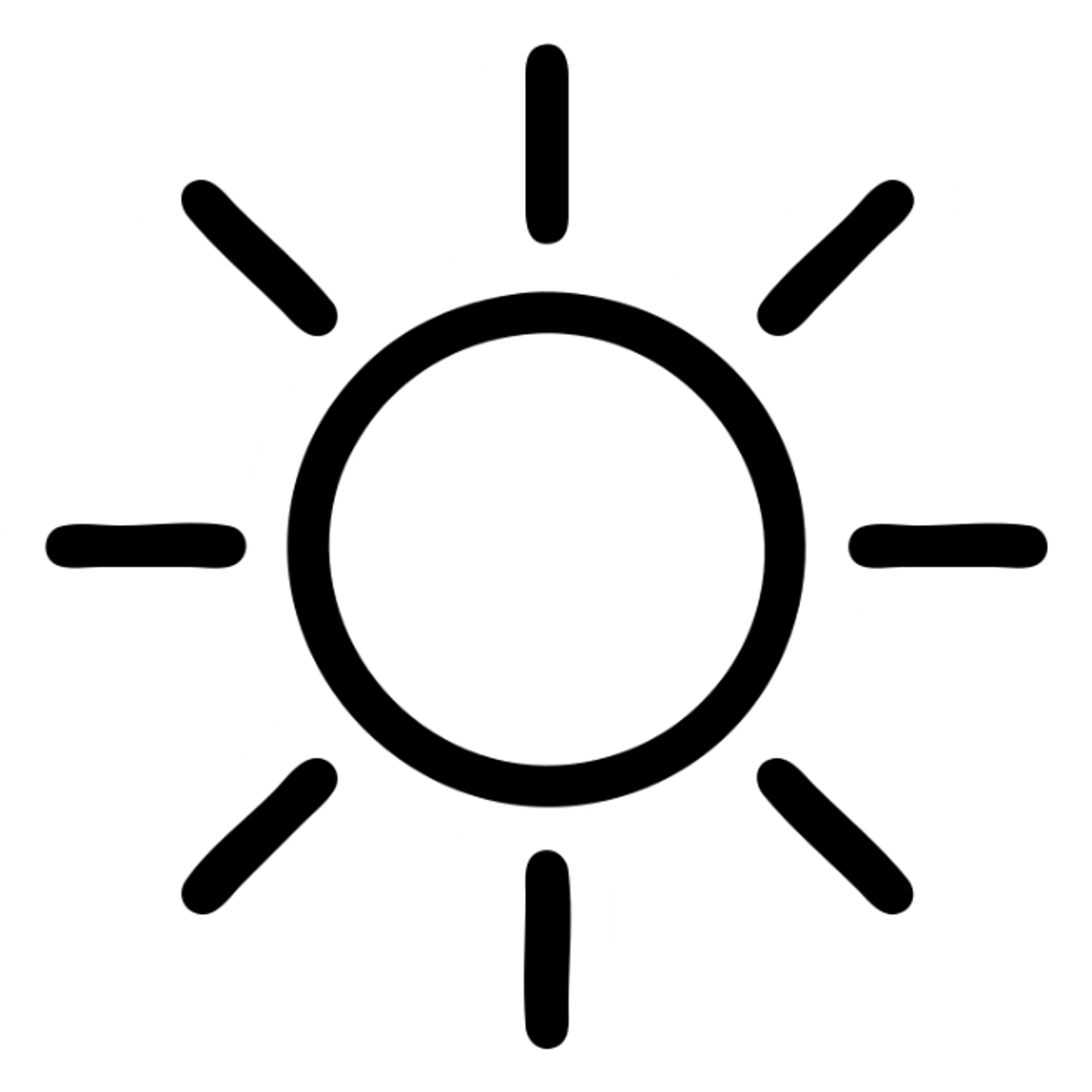 transparent sun with black outline sticker