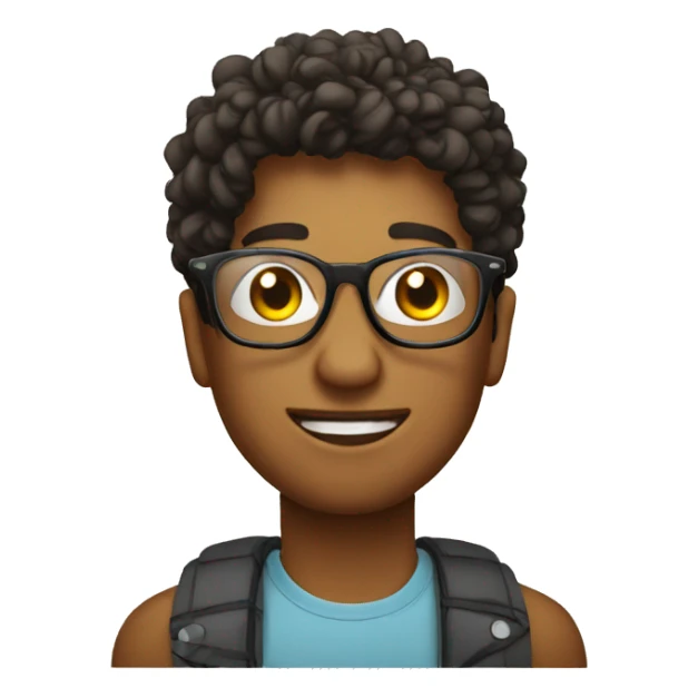 Emoji face with crystal by while wearing glasses sticker