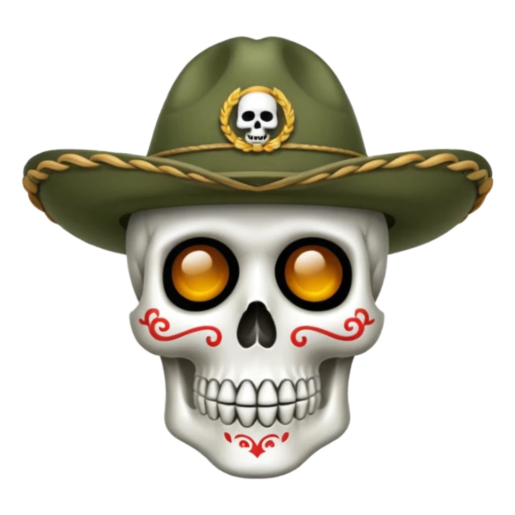 Quiero una calavera con su sombrero soldado 🪖 sticker