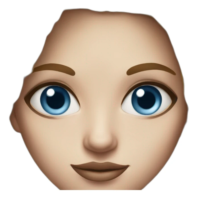 A woman with blue eyes and spider realism sticker