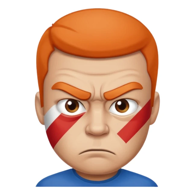 a man who is very angry at the dutch flag sticker