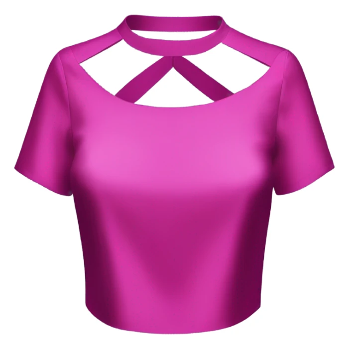 Realistic magenta cut out silk crop top blouse. sticker