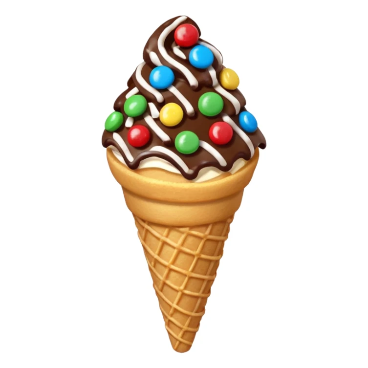 Add chocolate drizzle and m&ms on top of the crispy golden churros, put then on a cone pakage sticker