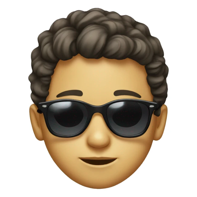 realistic portrait of a boy with sunglasses sticker