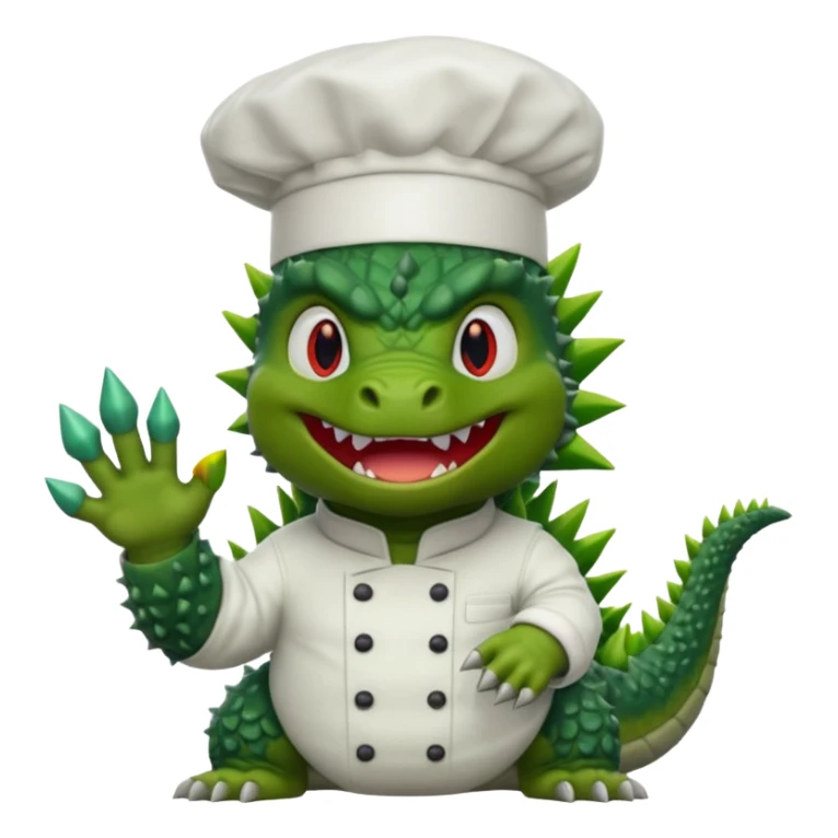 Godzilla that looks like the movies with a chef hat sticker
