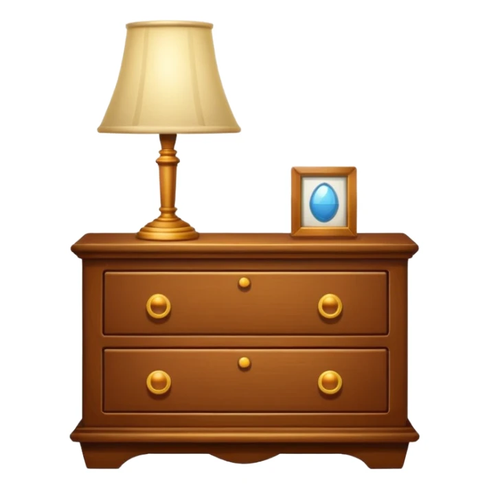 A Cupboard-commode-drawer-night-bed-stand furniture with a night lamp sticker