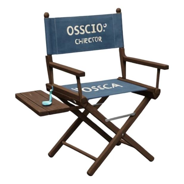 Director’s chair – "osca" foldable chair with “Director” text. sticker