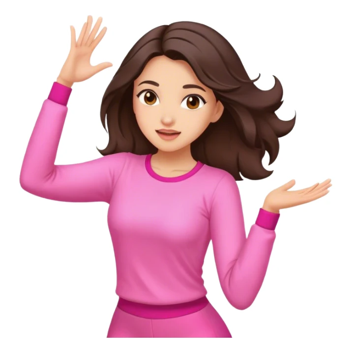 Fantastic dance emotion!!! (brunette girl in pink clothes) sticker