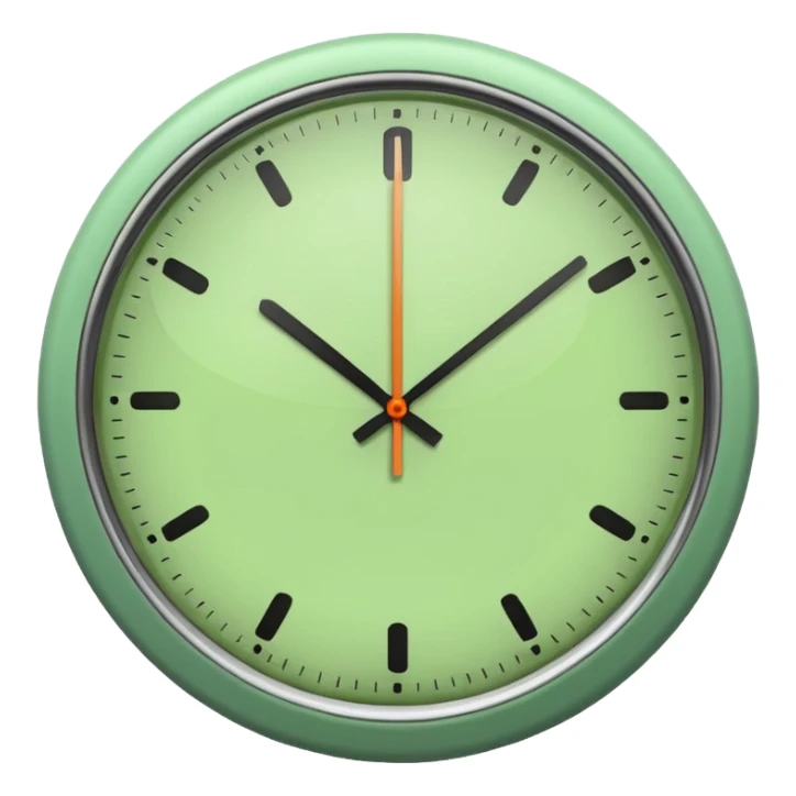 make Clock in minimalism in loght Green color without numbers  sticker