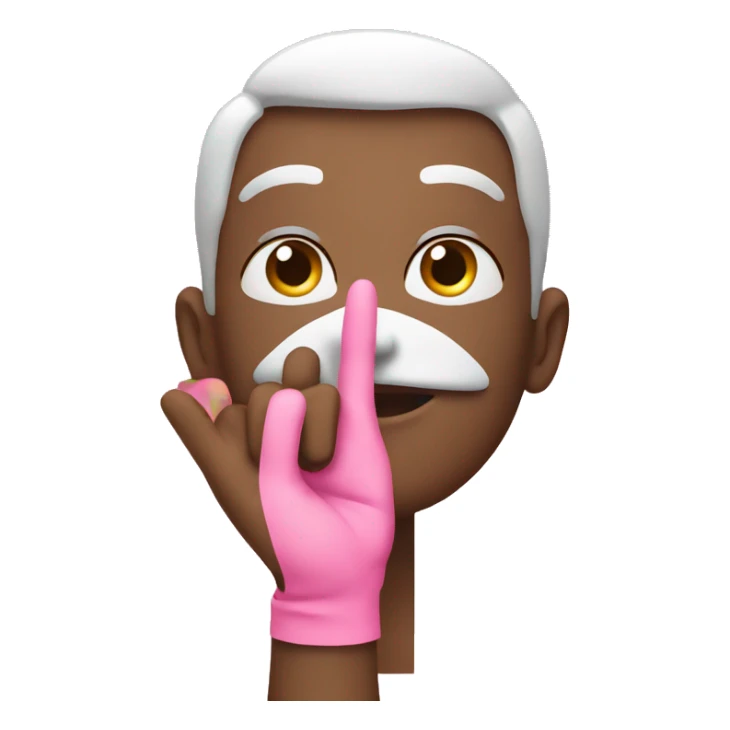 face giving a salute but wearing a pink cast on its salute hand sticker