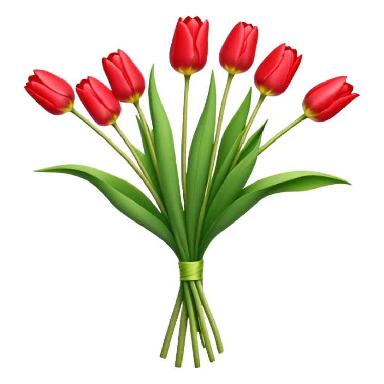 bouquet Tulip, luxuriant, stem, leaf, bud sticker