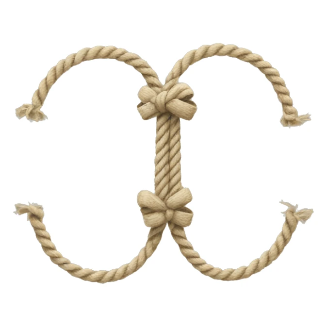 Bow made out of rope with two loops at the top sticker