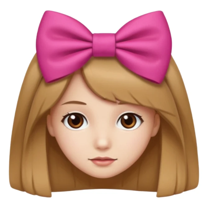 scout girl with hairbow on straight hair sticker