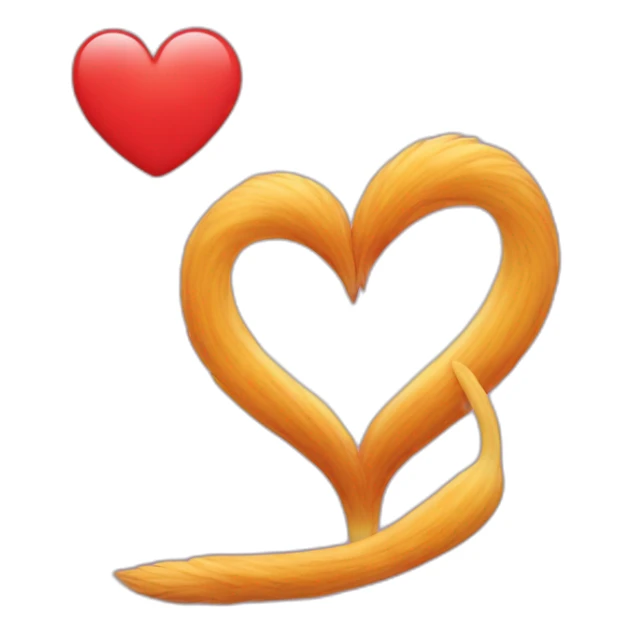 cat tails in the shape of a loveheart sticker