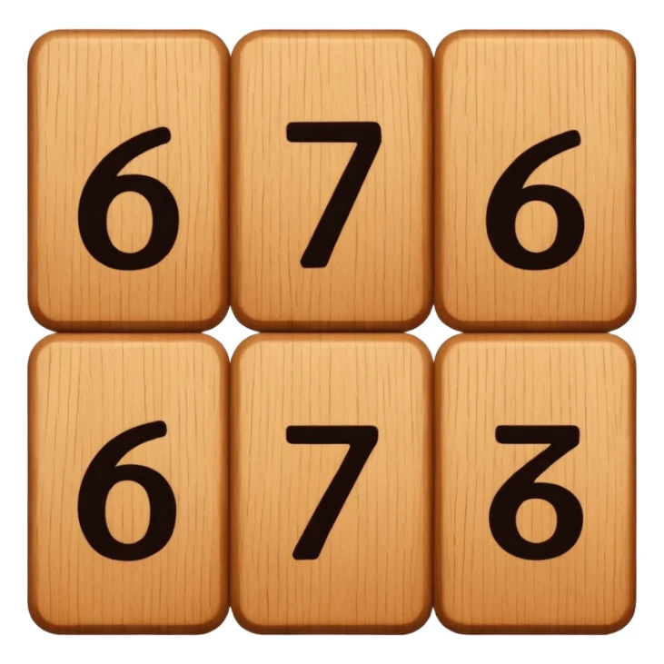 Blocks saying "6" and "7" in this order: "6" "7" sticker