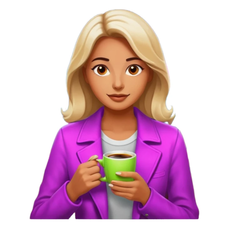 Woman with coffee , coffe shop with  neon glow, Midnight Wander. negative transparency . sticker