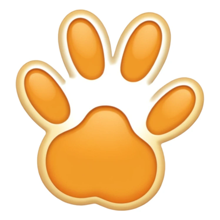 a very light pale pastel yellow-orange pawprint sticker