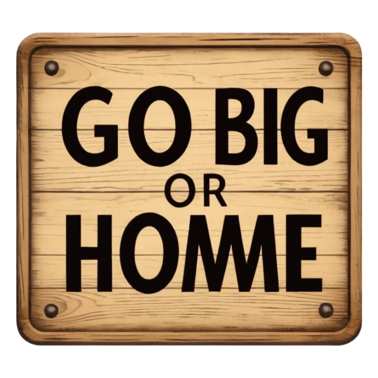 go big or go home sign sticker
