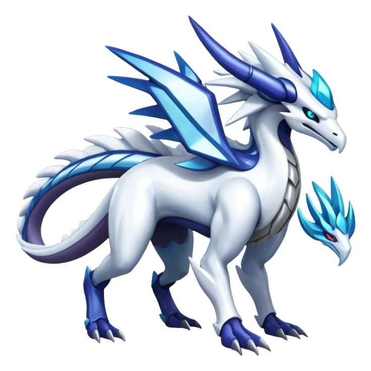 Futuristic Modern Epic Legendary Shiny Cyber-Suicune-Dialga-Reshiram-Creature, (full body) sticker