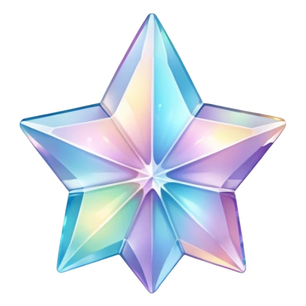 Pastel iridescent glass crystal estrella tornasolado sticker