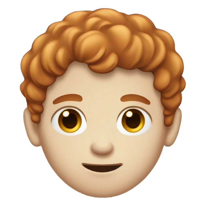 Heavily frecked pale skin brown/redhaired boy sticker