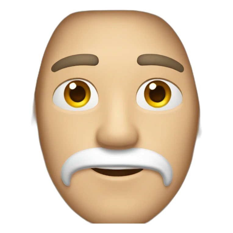 hombre blanco sin cabello, de bello facial, ojos miel.  sticker