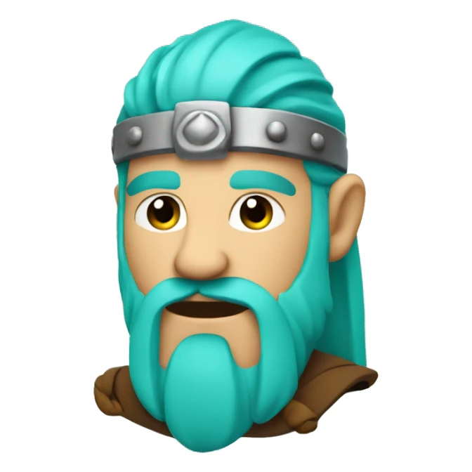 Winking Viking with cyan and green hair and beard sticker