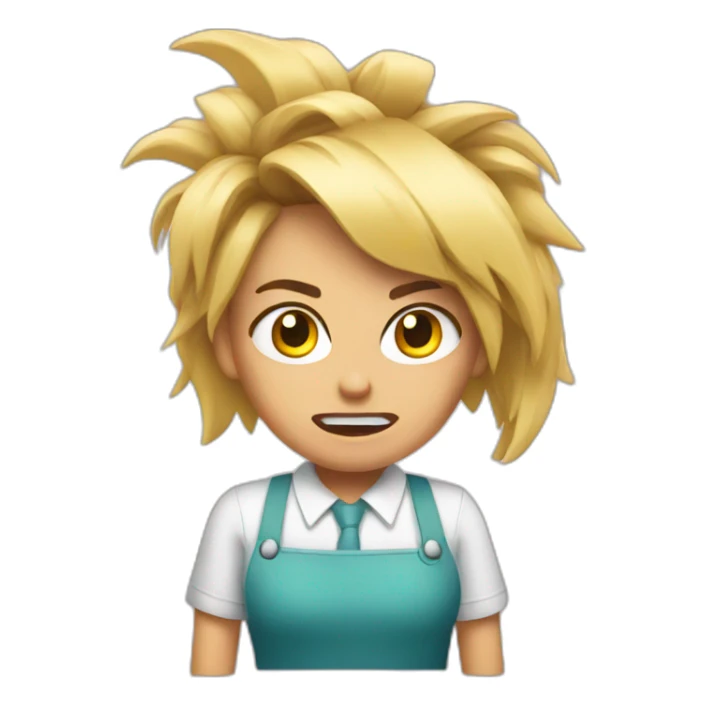 An angry hairdresser sticker