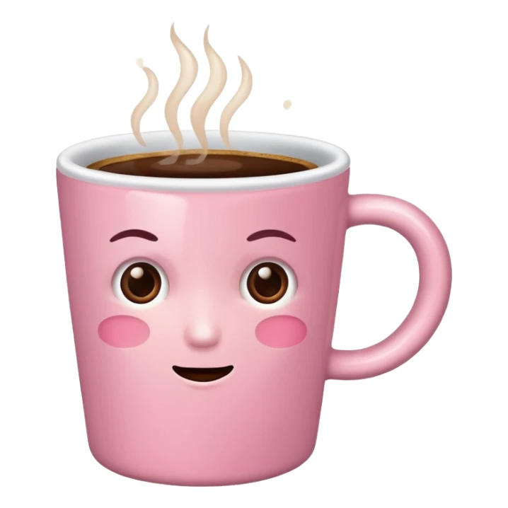 light-pink cup of coffee, no emotions sticker