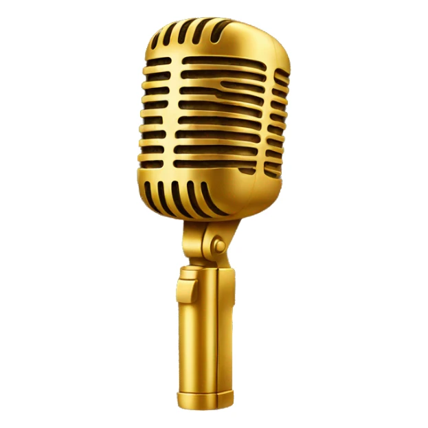 Gold microphone sticker