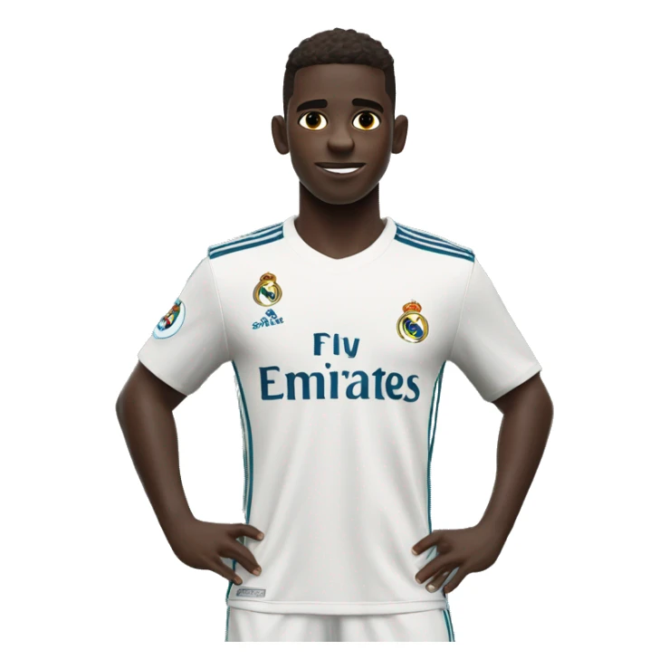 Vinicius Junior in real madrid shirt, torso up sticker
