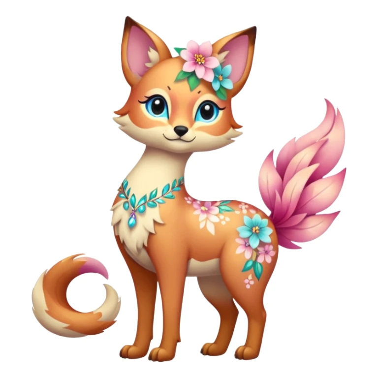 Multicolored sparkly pastel dark iridescent light pale gloomy spooky cute adorable pretty cool elegant realistic floral exotic Falvie-Fionbri, full body sticker