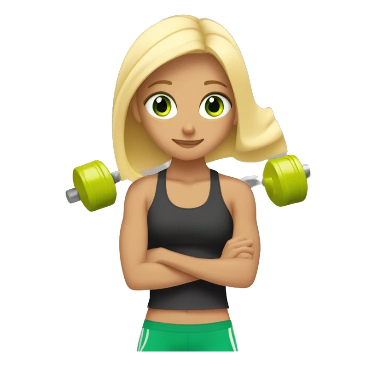 girl working out green eye blonde hair lifting weights sticker