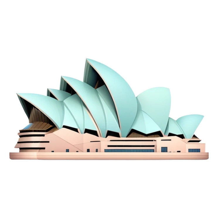 Sydney Opera House with gentle pastel colors, not vibrant sticker