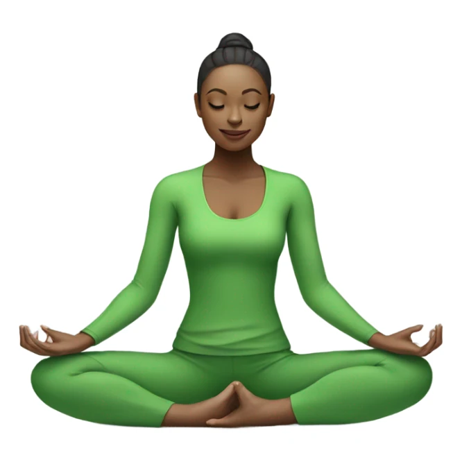 A girl does yoga in a green suit sticker