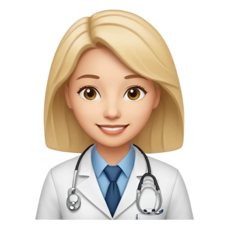 woman doctor with tie sticker