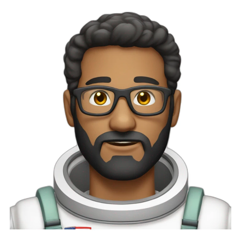 astronaut black-beard caucasian-man white-glasses sticker