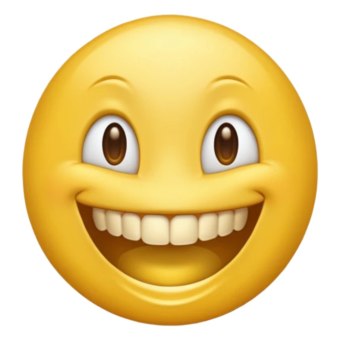 simple yellow emoji character with a big smile and shining gold teeth sticker