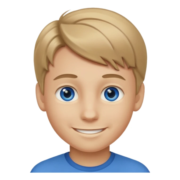 A smiling boy with really dark blonde hair sticker
