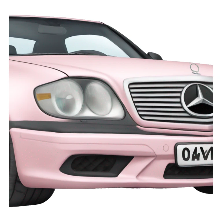 realistic light pink old Mercedes sticker