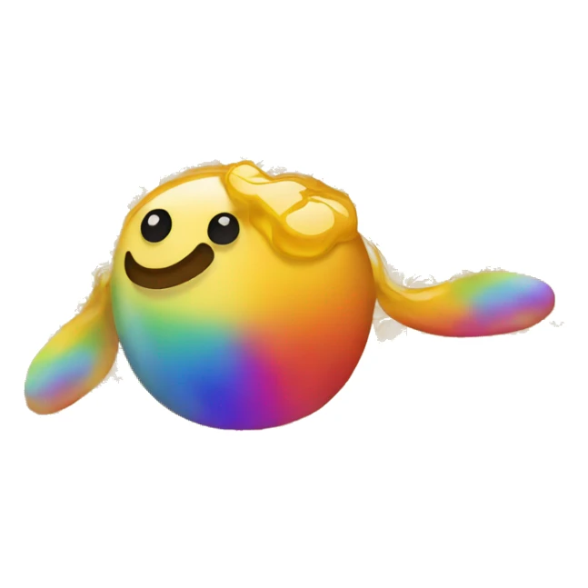 🍯, the honey emoji but all coloured rainbow sticker