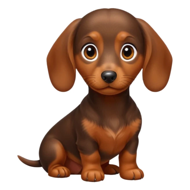 Brown orange miniature dachshund puppy sticker