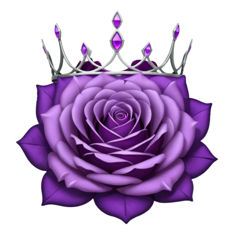 Purple shadow rose with silver tiara sticker