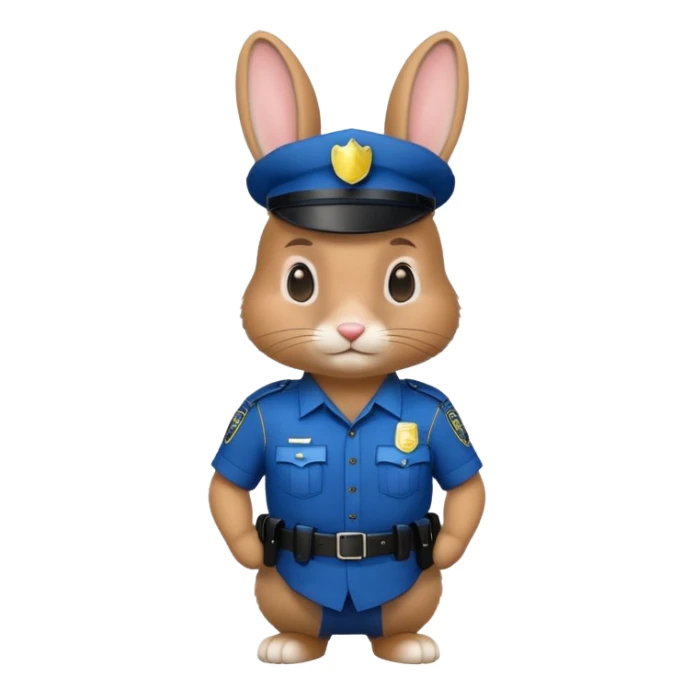rabbit in police uniform sticker