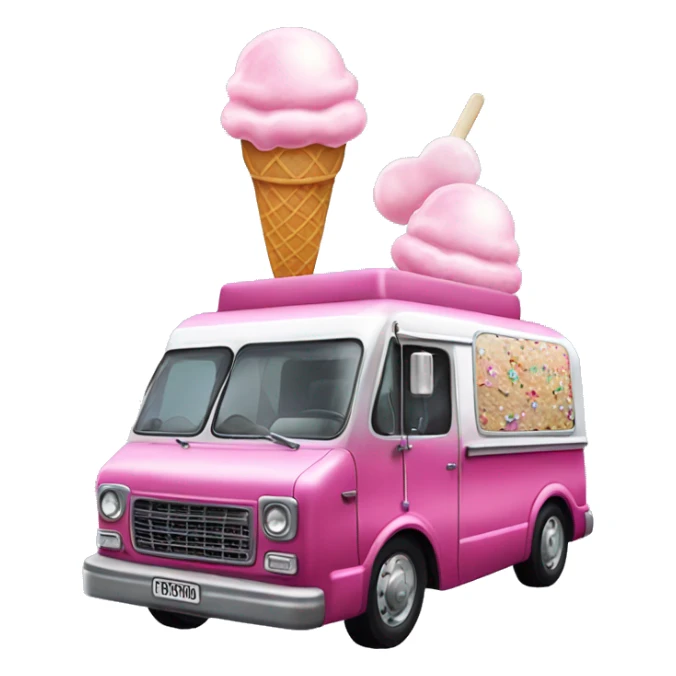 Gothic Flying Barbie ice cream van , pearl red sticker