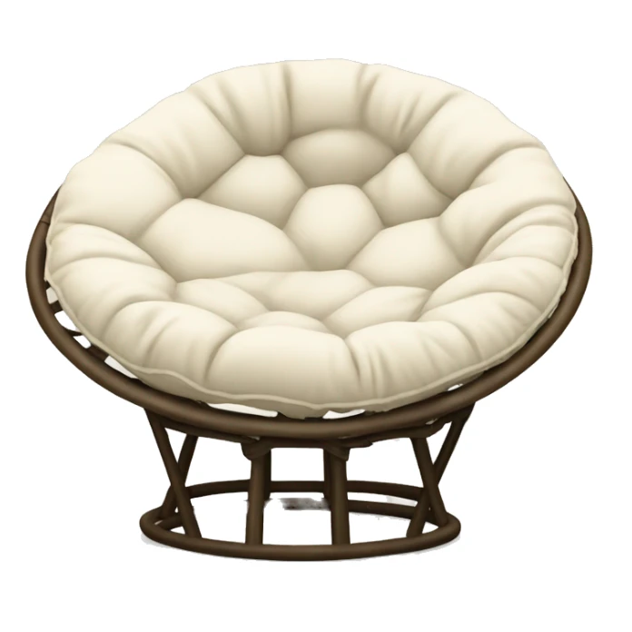 Khaki Papasan chair with cream cushion  sticker
