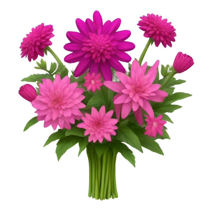 Flower bouquet with pink, fuchsia dalias sticker