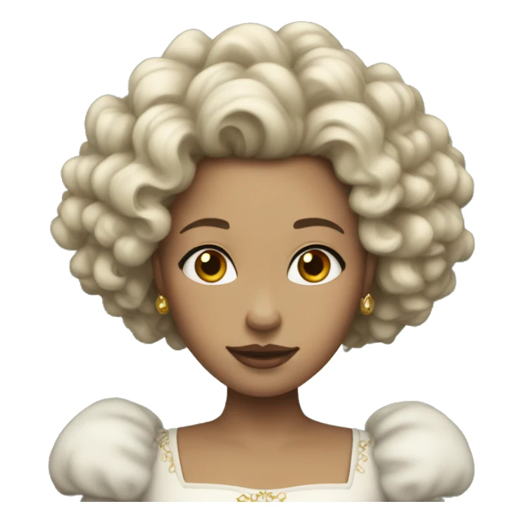 Queen with brown curly hair pale skin  sticker